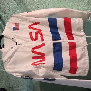 NASA 90s Retro White Windbreaker Jacket Size Small Chemistry brand